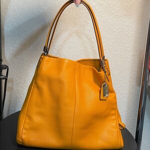 Coach Madison leather bright mandarin